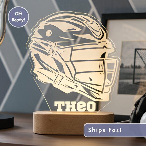 Personalized Lacrosse Night Light – Custom LED Lamp for Players - Picture 1 of 8